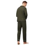 Men's Soft Long Sleeve Pajama Set - Dark Green