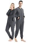 Cozy Solid Color Fleece Onesie Pajamas Set