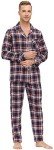 Men's 100% Cotton Plaid Pajama Set - XL