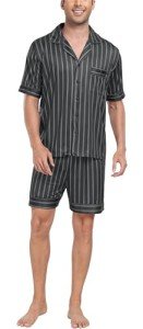 Men's Classic Button-Down Pajama Set - Dark Gray