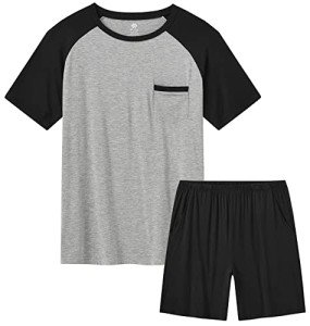 MoFiz Men's Summer Pajama Short Set 2 Piece