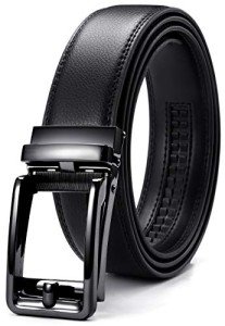 Men's Leather Ratchet Belt with Buckle