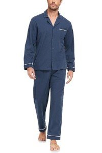 Men's Cotton Pajama Set with Long Sleeve Top