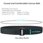 5-Pack Canvas Casual Belts with Double D-Ring