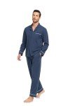 Men's Cotton Pajama Set with Long Sleeve Top