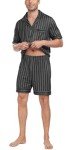 Men's Classic Button-Down Pajama Set - Dark Gray