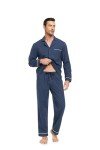 Men's Cotton Pajama Set with Long Sleeve Top