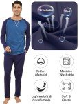 Men's Cotton Long Sleeve Pajama Set - Navy Blue