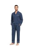 Men's Cotton Pajama Set with Long Sleeve Top