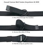 5-Pack Canvas Casual Belts with Double D-Ring