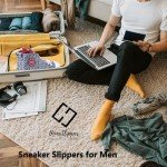 Men's Black-Red Check Indoor Slipper Sneakers