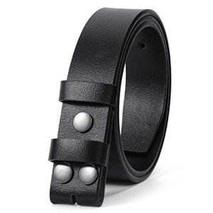 Men's Black Leather Belt Strap (Size 33-38)