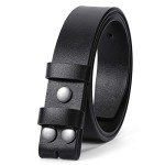 Men's Black Leather Belt Strap (Size 33-38)