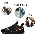 Soulsfeng Men's Black Breathable Running Sneakers