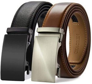 Men's 2-Pack Ratchet Leather Belts - Versatile Styles