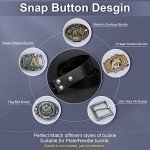 Men's Black Leather Belt Strap (Size 33-38)