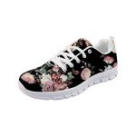 Unisex Retro Flower Pattern Lace-Up Sneakers