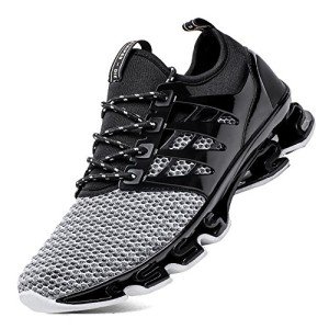 Men's Breathable Mesh Running Sneakers - 8066 Grey