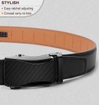 BULLIANT Men's Adjustable Leather Ratchet Belt - Black