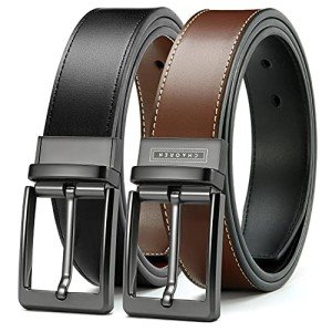 Men's Reversible Leather Dress Belt - Two Styles