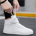 Men's High Top Athletic Lace-Up Sneakers - White