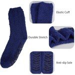 Men's Cozy Fuzzy Slipper Socks - 5 Pairs