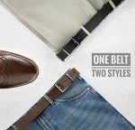 Men's Reversible Leather Dress Belt - Two Styles