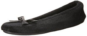 Isotoner Men’s Black Terry Ballerina Slippers