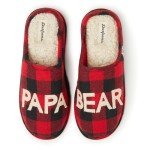 Men's Buffalo Plaid Papa Bear Slippers