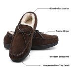 Men's Fuzzy Plush Loafer Slippers - Brown Size 10.5