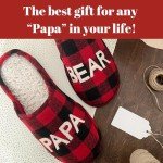 Men's Buffalo Plaid Papa Bear Slippers