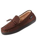 Men's Microsuede Moccasin Slippers with Memory Foam