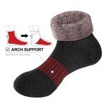 YUEDGE Men's Cozy Fleece-Lined Slipper Socks - 2 Pairs