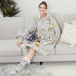 THREE POODLE Oversized Wearable Blanket Hoodie Set