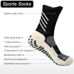 Men's Anti-Slip Sport Grip Socks - 6 Pairs