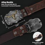 Western Leather Buckle Belt for Men and Women