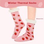 Cozy Strawberry Sherpa Slipper Socks for All