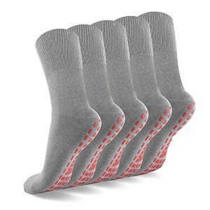 5 Pairs Non-Slip Grip Socks for Men and Women