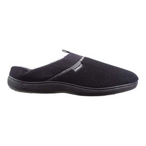 Men's Microterry Classic Black Slippers Size 9-10.5