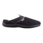 Men's Microterry Classic Black Slippers Size 9-10.5