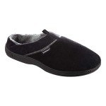 Men's Microterry Classic Black Slippers Size 9-10.5