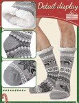 Men's Fuzzy Fleece-Lined Slipper Socks - Grey