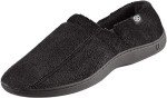 Isotoner Men's Microterry Slip-On Slippers, Black