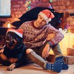 Navy Fuzzy Slipper Socks for Men and Women