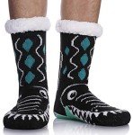 Cozy Fleece-Lined Men's Slipper Socks - Black