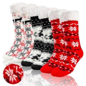 Easozoom Christmas Fuzzy Slipper Socks for All