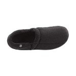 Isotoner Men's Microterry Slip-On Slippers, Black