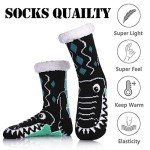 Cozy Fleece-Lined Men's Slipper Socks - Black
