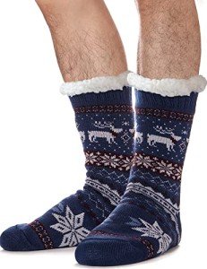 Men's Fuzzy Fleece Lined Winter Slipper Socks