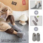 Vihir Men's Non-Slip Cozy Slipper Socks